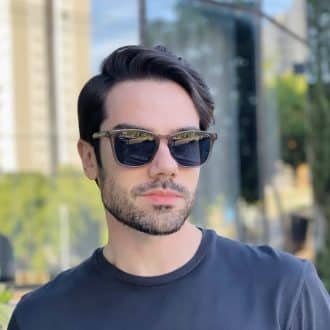 safine com br oculos de sol masculino quadrado marrom transparente bruno