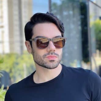 safine com br oculos de sol masculino quadrado marrom yan