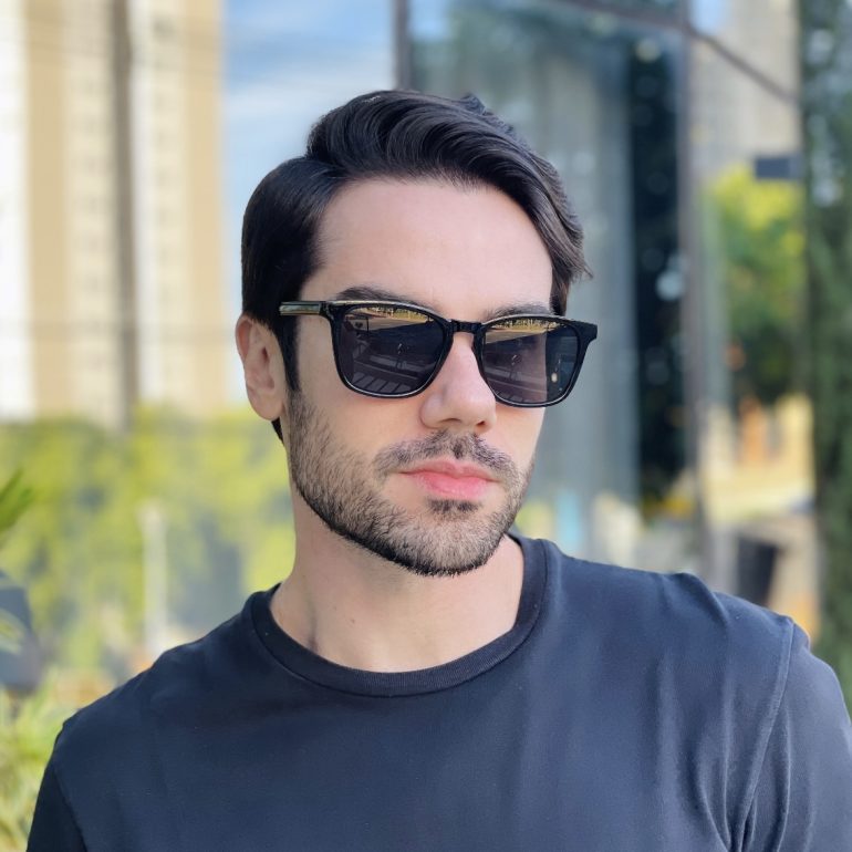 safine com br oculos de sol masculino quadrado preto bruno