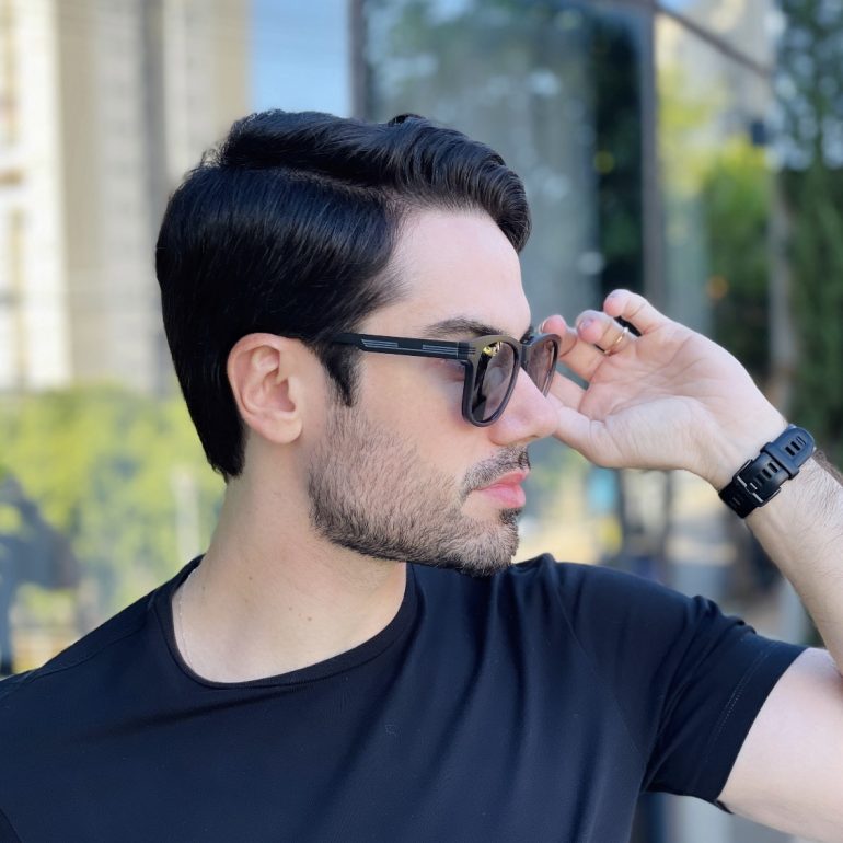 safine com br oculos de sol masculino quadrado preto degrade yan 2
