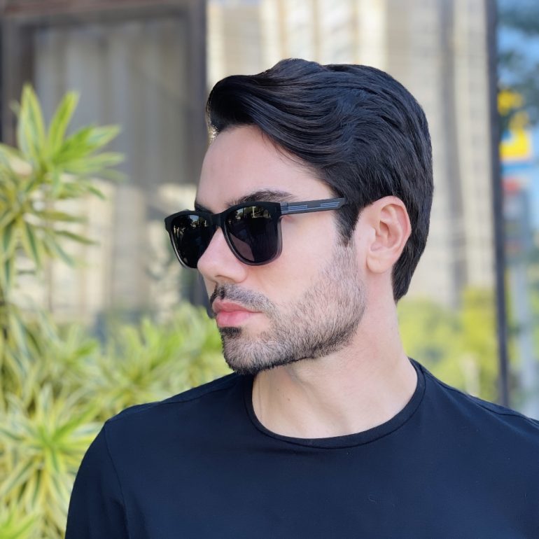 safine com br oculos de sol masculino quadrado preto degrade yan 3