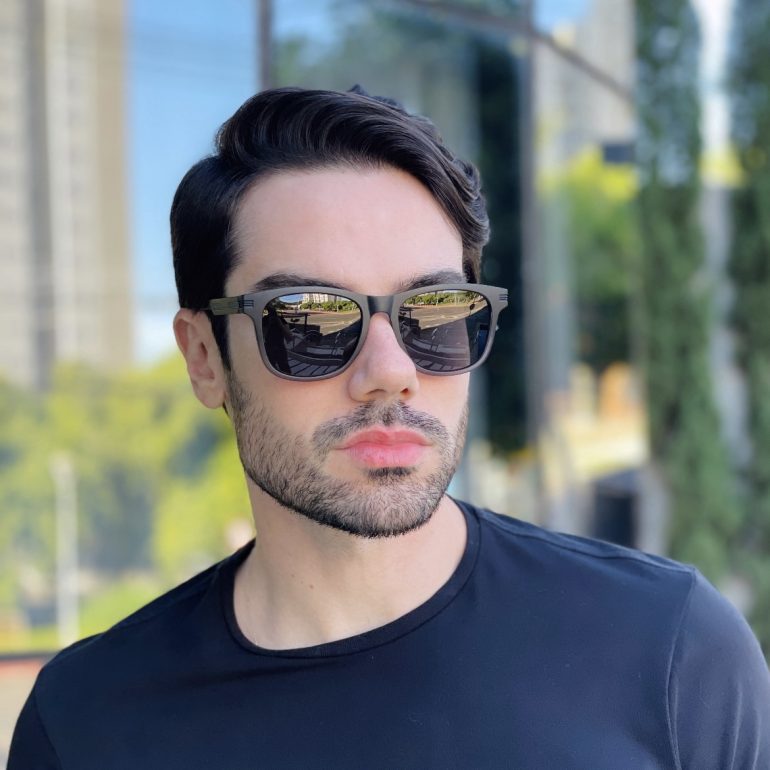 safine com br oculos de sol masculino quadrado preto degrade yan