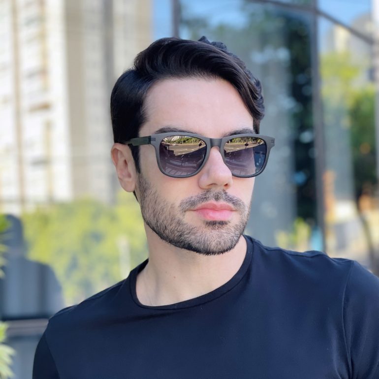safine com br oculos de sol masculino quadrado preto e cinza yan