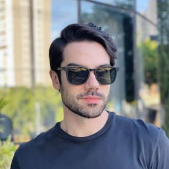 safine com br oculos de sol masculino quadrado preto fosco bruno