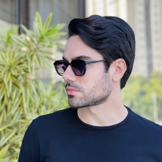 safine com br oculos de sol masculino quadrado preto fosco levi 3