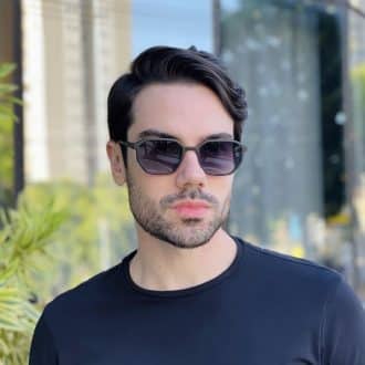 safine com br oculos de sol masculino quadrado preto fosco levi