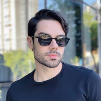 safine com br oculos de sol masculino quadrado preto levi