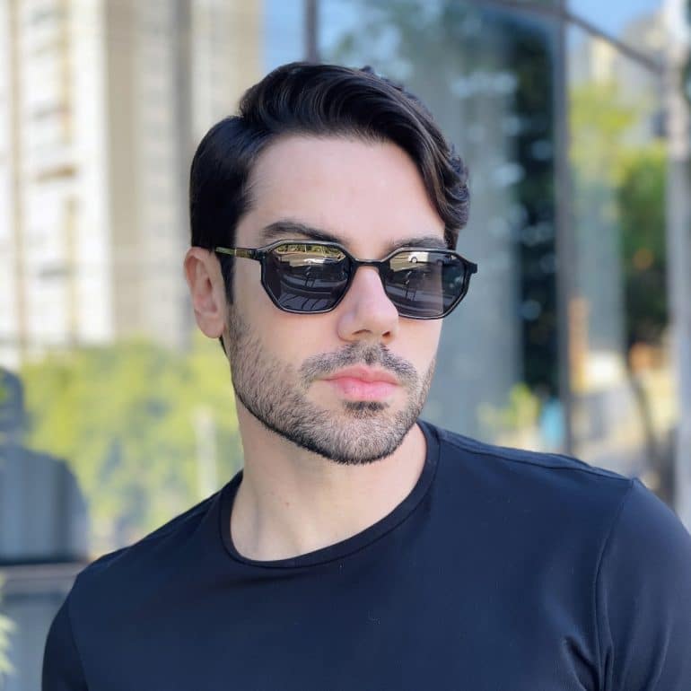 safine com br oculos de sol masculino quadrado preto levi