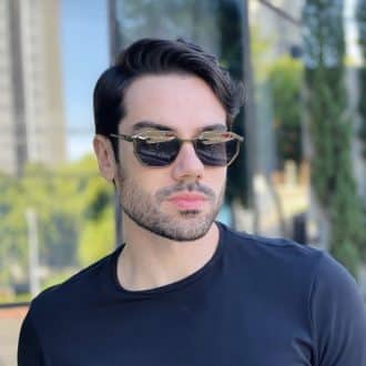 safine com br oculos de sol masculino quadrado verde levi