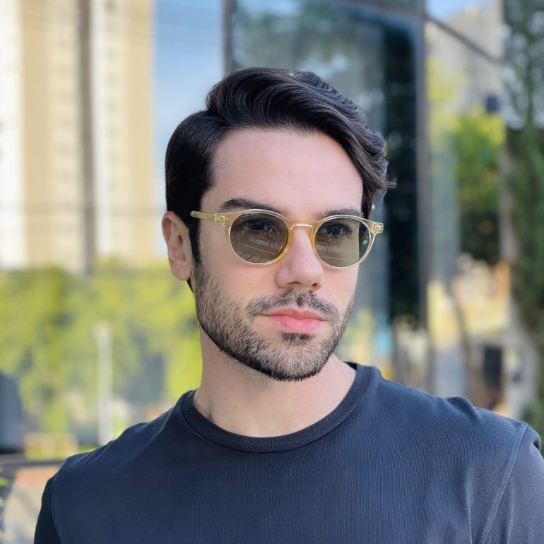 safine com br oculos de sol masculino redondo champanhe eduardo