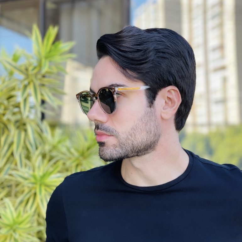 safine com br oculos de sol masculino redondo marrom e transparente felipe 3