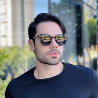 safine com br oculos de sol masculino redondo preto felipe