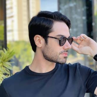 safine com br oculos de sol masculino redondo preto fosco harry 2