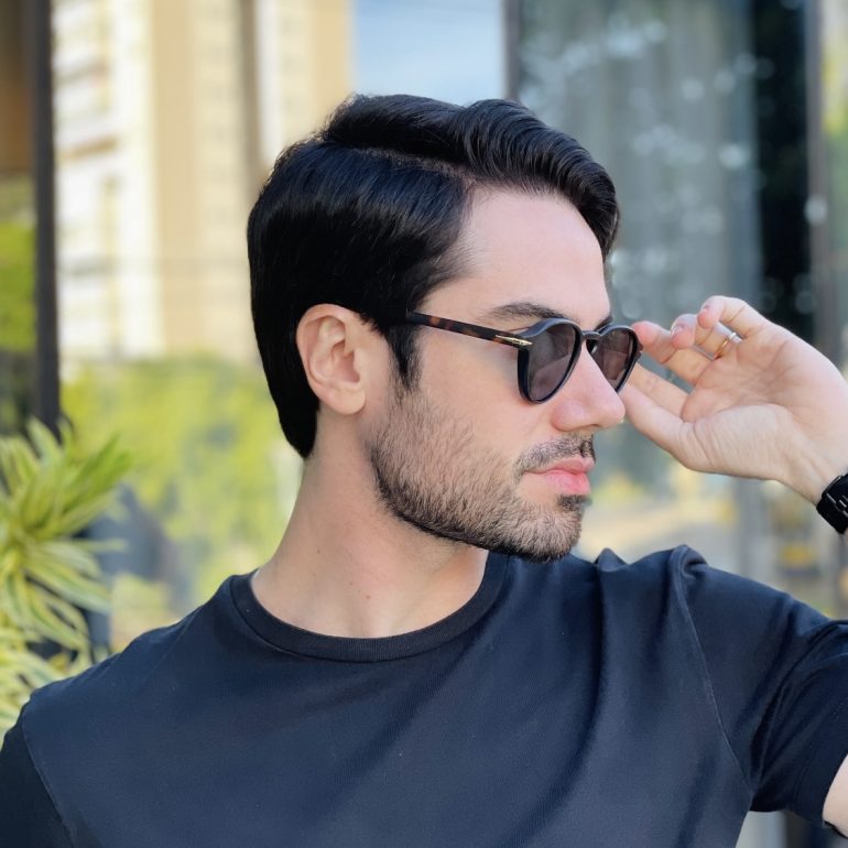 safine com br oculos de sol masculino redondo preto fosco harry 2