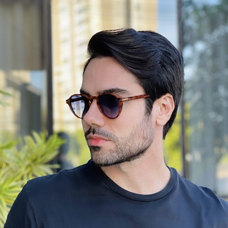 safine com br oculos de sol masculino redondo rajado harry 3