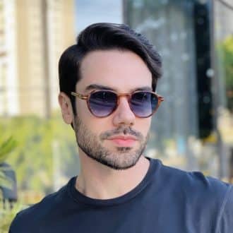 safine com br oculos de sol masculino redondo rajado harry