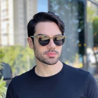 safine com br oculos de sol masculino redondo verde felipe