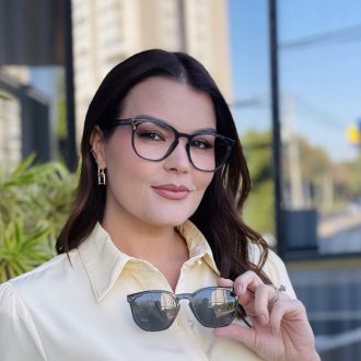 safine com br oculos 2 em 1 clip on hexagonal cinza dulce
