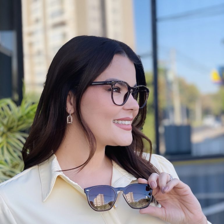 safine com br oculos 2 em 1 clip on hexagonal marrom transparente dulce 2