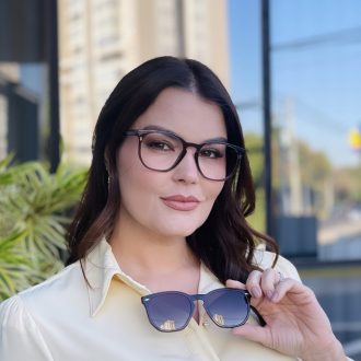 safine com br oculos 2 em 1 clip on hexagonal marrom transparente dulce