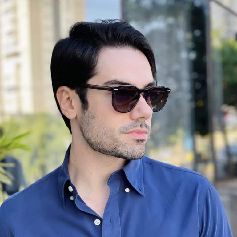 safine com br oculos 2 em 1 clip on masculino hexagonal marrom transparente juliano 7