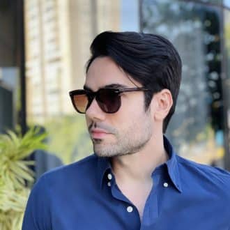 safine com br oculos 2 em 1 clip on masculino hexagonal marrom transparente juliano 8