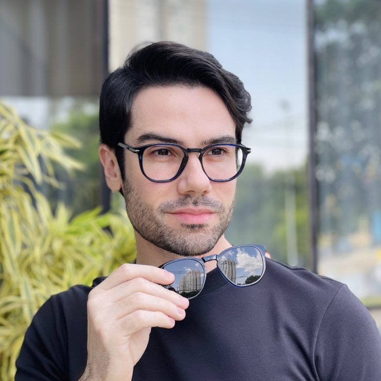 safine com br oculos 2 em 1 clip on masculino quadrado azul thales 1