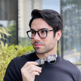 safine com br oculos 2 em 1 clip on masculino quadrado azul thales 2
