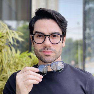 safine com br oculos 2 em 1 clip on masculino quadrado azul thales
