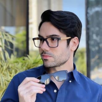 safine com br oculos 2 em 1 clip on masculino quadrado cinza luiz 2