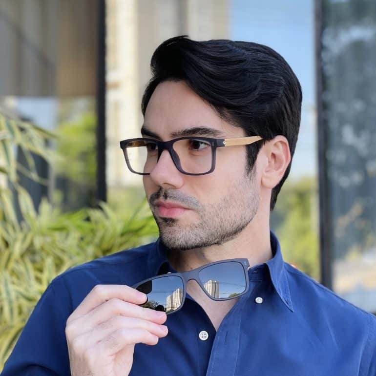 safine com br oculos 2 em 1 clip on masculino quadrado cinza luiz 2