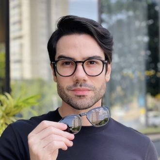 safine com br oculos 2 em 1 clip on masculino quadrado cinza thales
