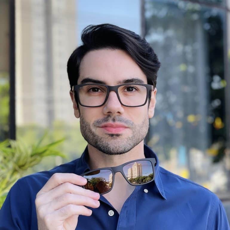 safine com br oculos 2 em 1 clip on masculino quadrado marrom luiz
