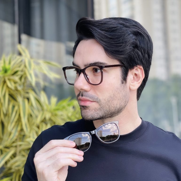safine com br oculos 2 em 1 clip on masculino quadrado marrom mateus 2