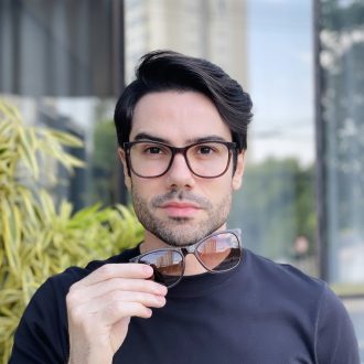 safine com br oculos 2 em 1 clip on masculino quadrado marrom mateus
