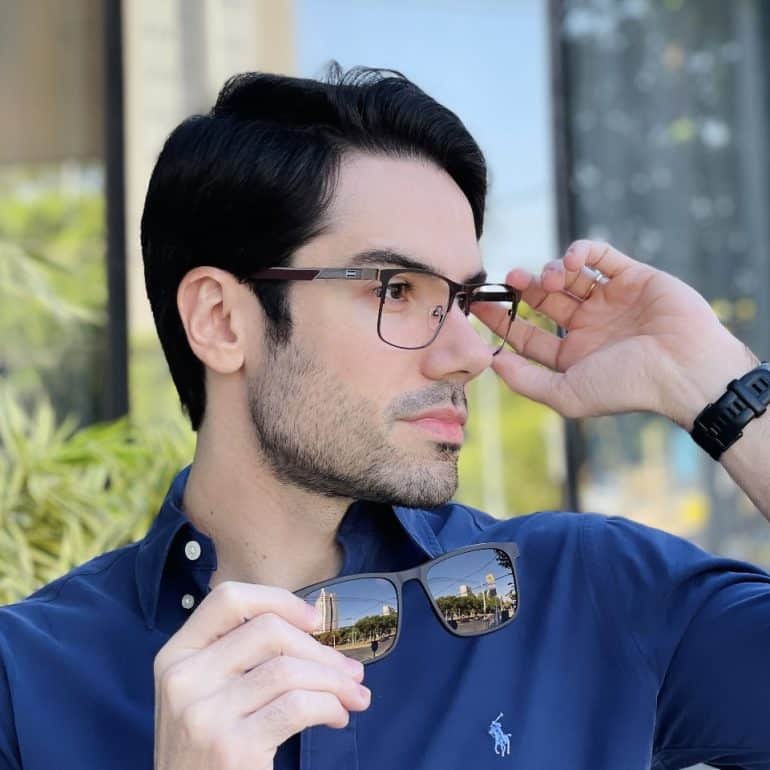 safine com br oculos 2 em 1 clip on masculino quadrado marrom murilo 1