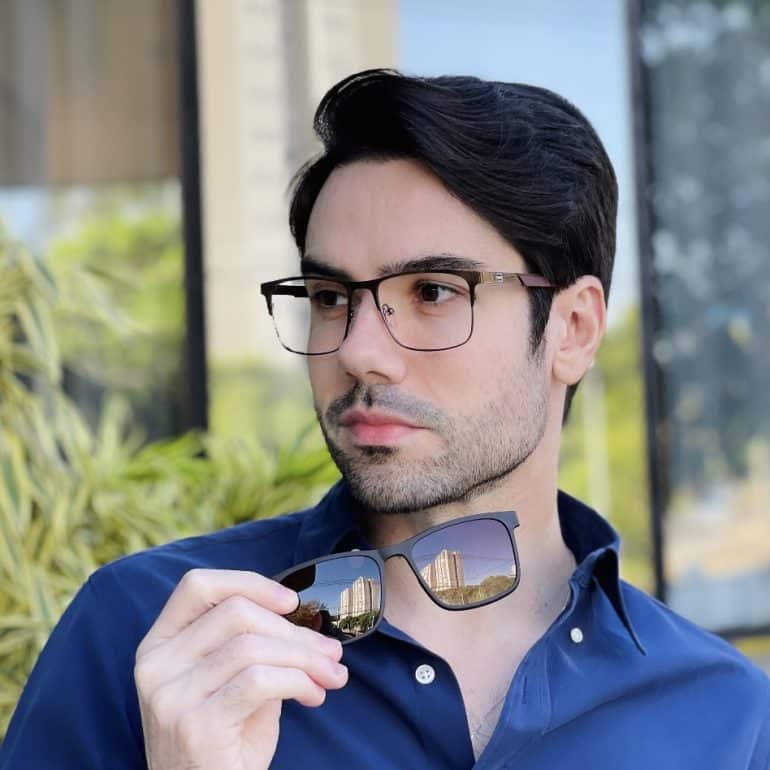safine com br oculos 2 em 1 clip on masculino quadrado marrom murilo 2