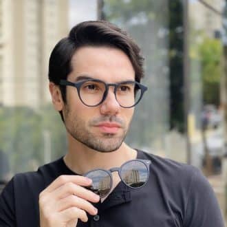 safine com br oculos 2 em 1 clip on masculino redondo azul enzo 1