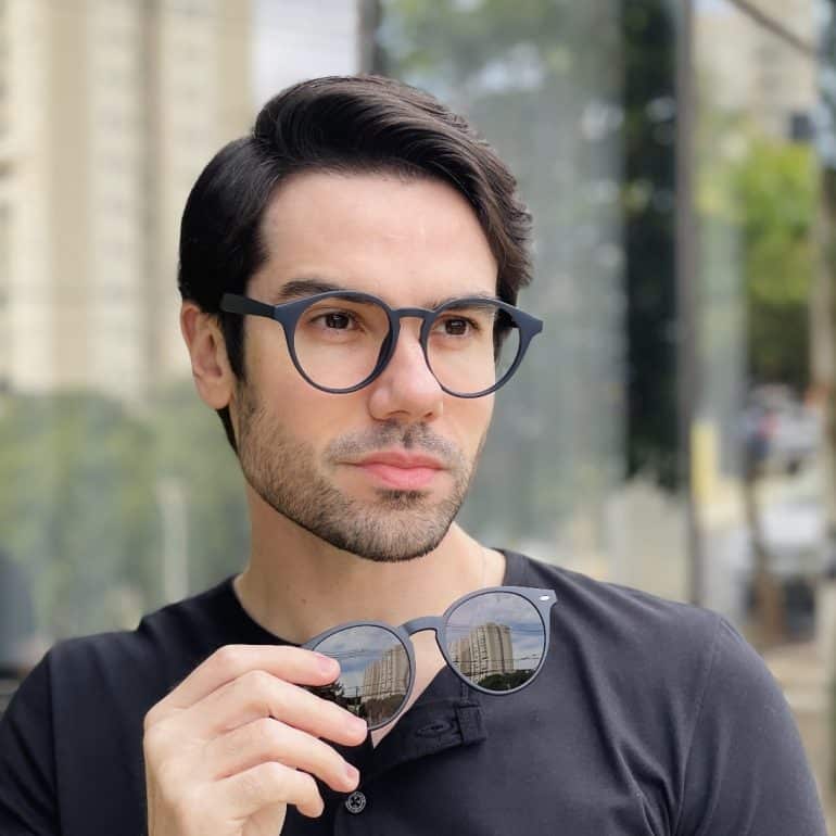 safine com br oculos 2 em 1 clip on masculino redondo azul enzo 1