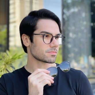 safine com br oculos 2 em 1 clip on masculino redondo cinza otto 2 0 1