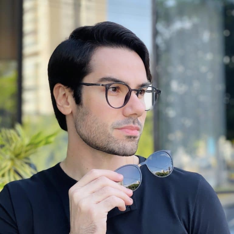 safine com br oculos 2 em 1 clip on masculino redondo cinza otto 2 0 1
