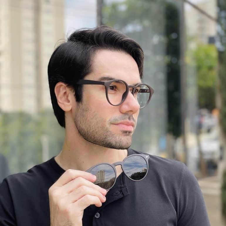 safine com br oculos 2 em 1 clip on masculino redondo marrom enzo 1