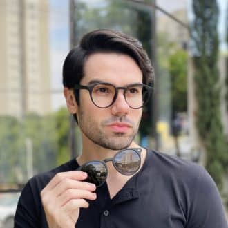 safine com br oculos 2 em 1 clip on masculino redondo preto enzo 1