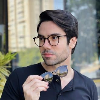 safine com br oculos 2 em 1 clip on masculino redondo tartaruga otto 2