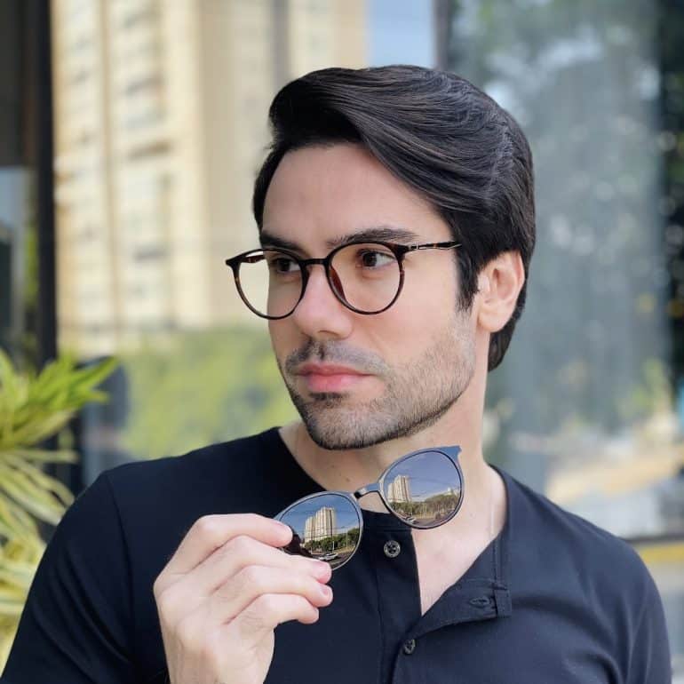 safine com br oculos 2 em 1 clip on masculino redondo tartaruga otto 2