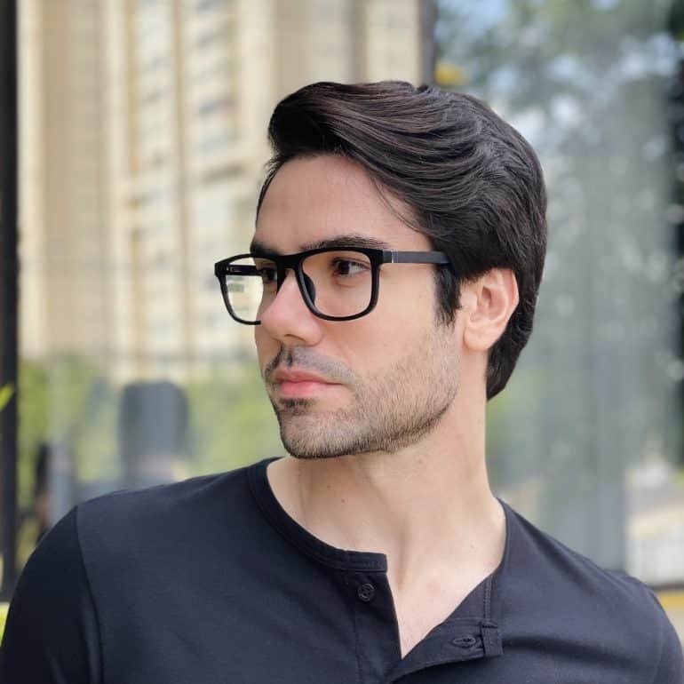safine com br oculos 2 em 1 clip on masculino retangular preto e azul felippe 2 0 3