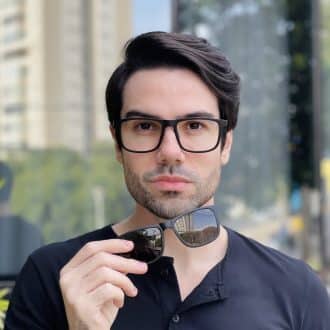 safine com br oculos 2 em 1 clip on masculino retangular preto e azul felippe 2 0