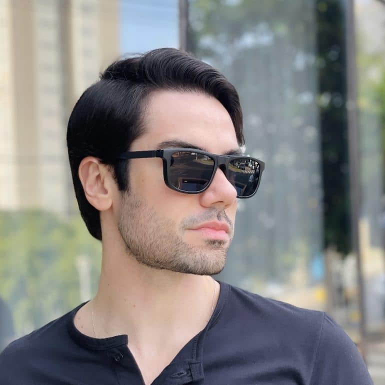 safine com br oculos 2 em 1 clip on masculino retangular preto e azul felippe 2 0 7