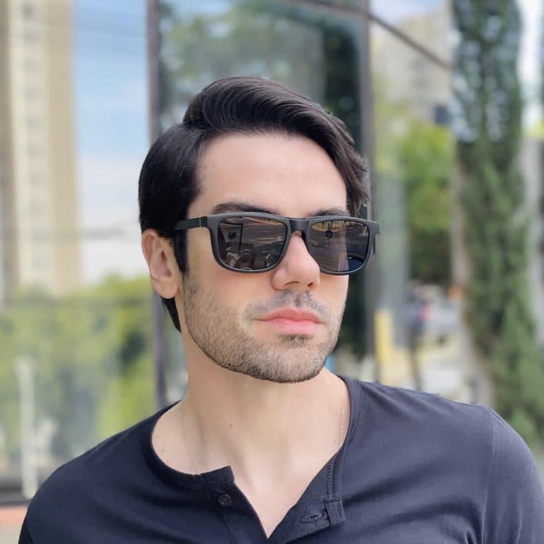 safine com br oculos 2 em 1 clip on masculino retangular preto e azul felippe 2 0 8