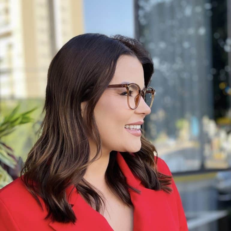 safine com br oculos 2 em 1 clip on redondo marrom transparente taina 2 0 6